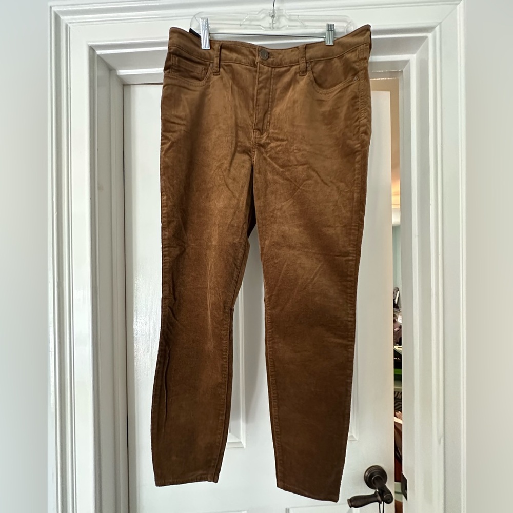 Kut from the Kloth Connie High Rise Fab Ab Skinny Brown Corduroy Size 14 EUC